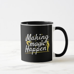Taza Cita de Gimnasia Femenina Haciendo Magia