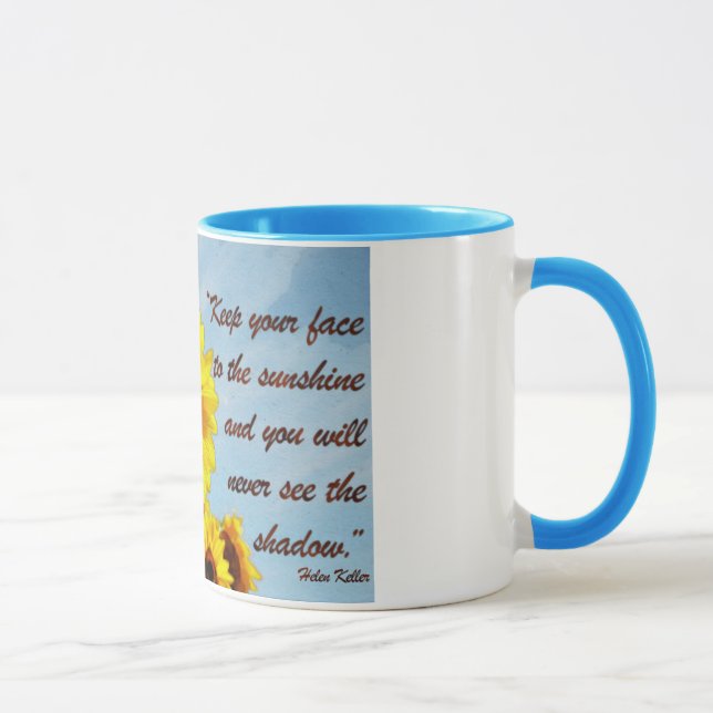 Taza Cita de Helen Keller con el girasol (Derecha)
