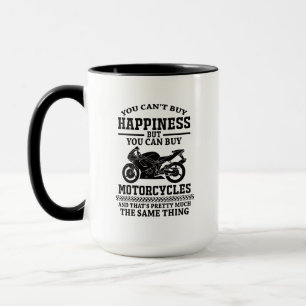 Taza Cita de humor en bicicleta La felicidad es motocic