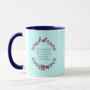 Taza Cita de Jane Austen, Orgullo y Prejuicio Floral