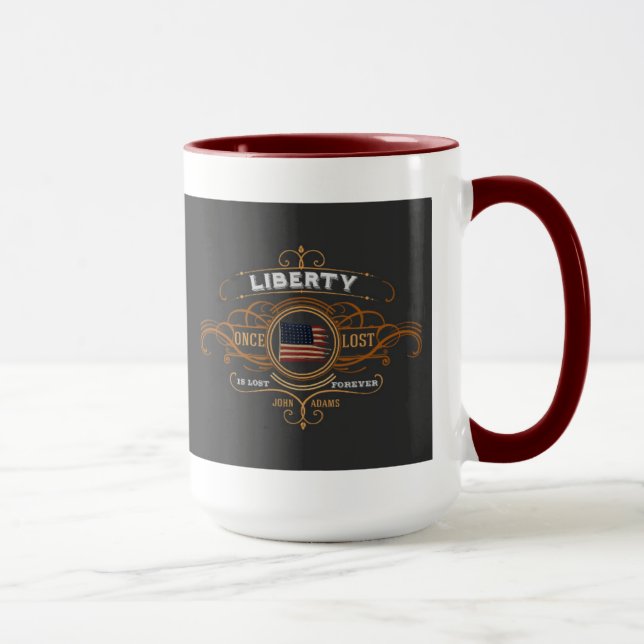 Taza Cita de John Adams Liberty (Derecha)