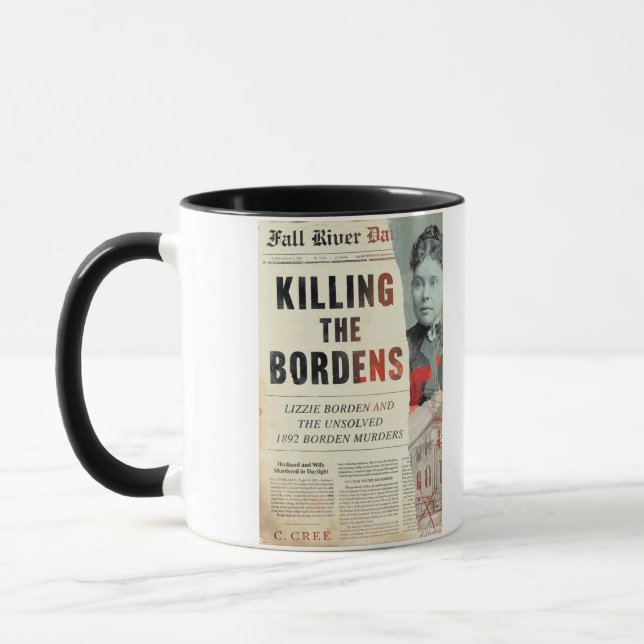 Taza Cita de Lizzie Borden y tazón de libros (Izquierda)