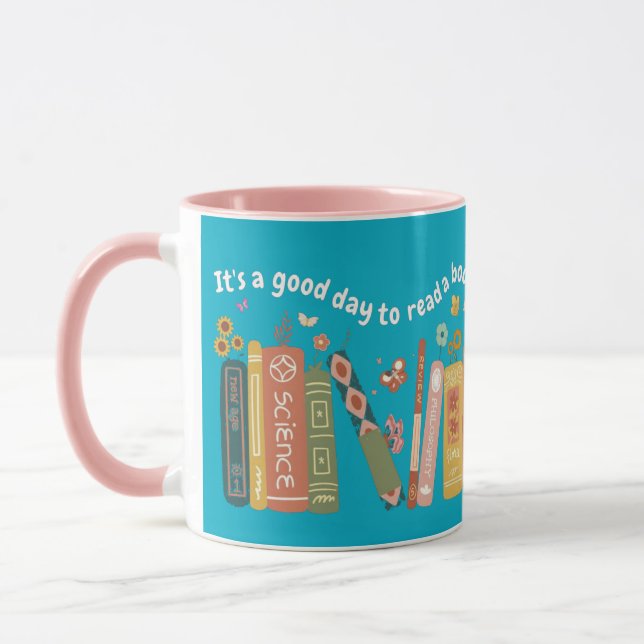 Taza Cita de los amantes del libro, es un buen día para (Izquierda)