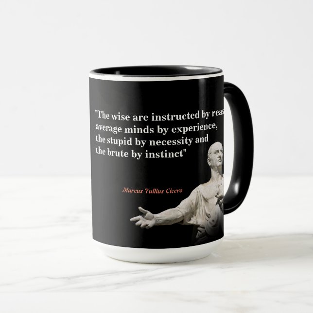 Taza Cita De Marcus Tullius Cicero Por Razón (Anverso derecho)