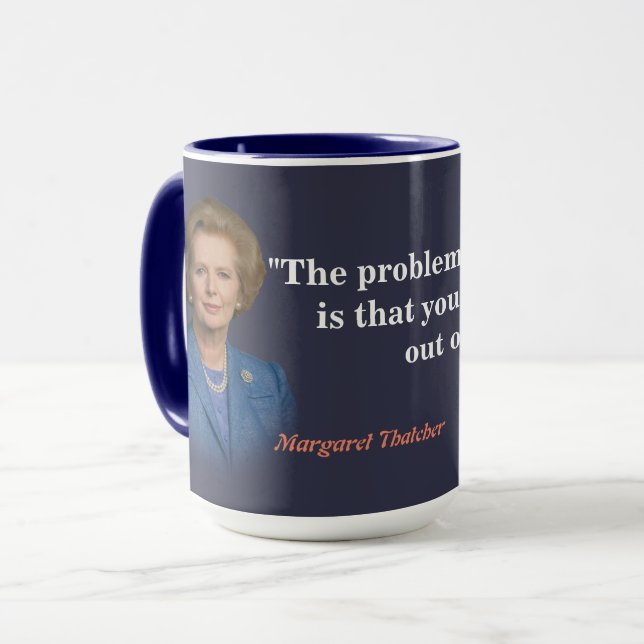 Taza Cita De Margaret Thatcher Sobre El Socialismo (Anverso izquierdo)