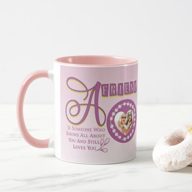 Taza Cita de Moda de personalizar de los mejores amigos (Con donut)