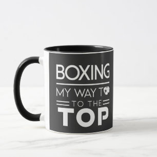 Taza Cita de motivación de boxeo tipografía minimalista