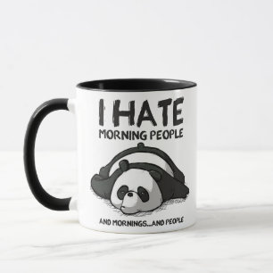 Taza cita de personalizado de panda blanca y graciosa