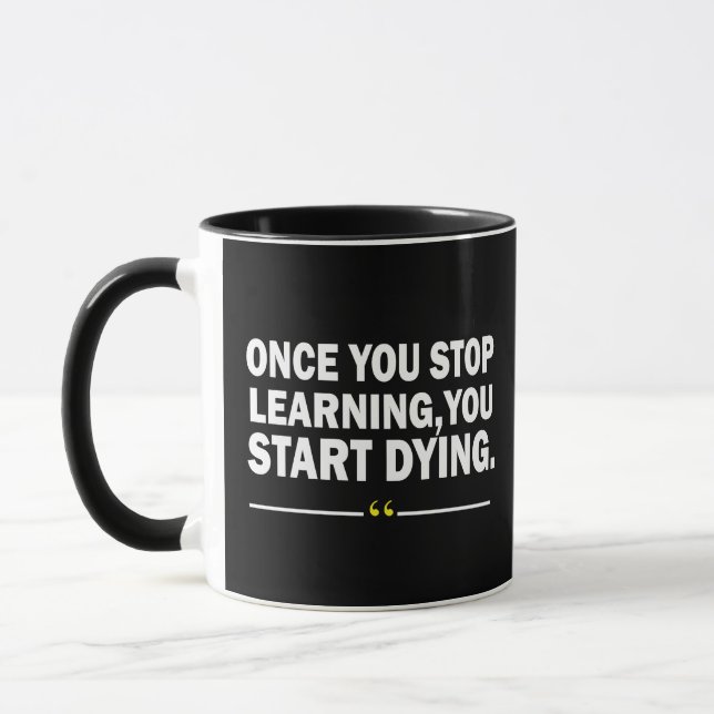 Taza Cita de profesor de aprendizaje motivacional (Izquierda)