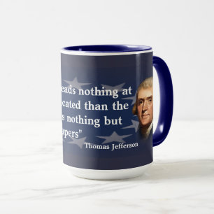 Taza Cita de Thomas Jefferson sobre periódicos