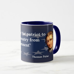 Taza Cita de Thomas Paine en el deber del patriota