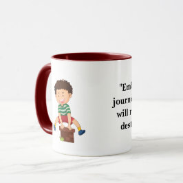 Taza Cita de viaje Inspirador negro en negrita