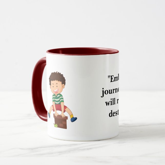 Taza Cita de viaje Inspirador negro en negrita (Anverso izquierdo)