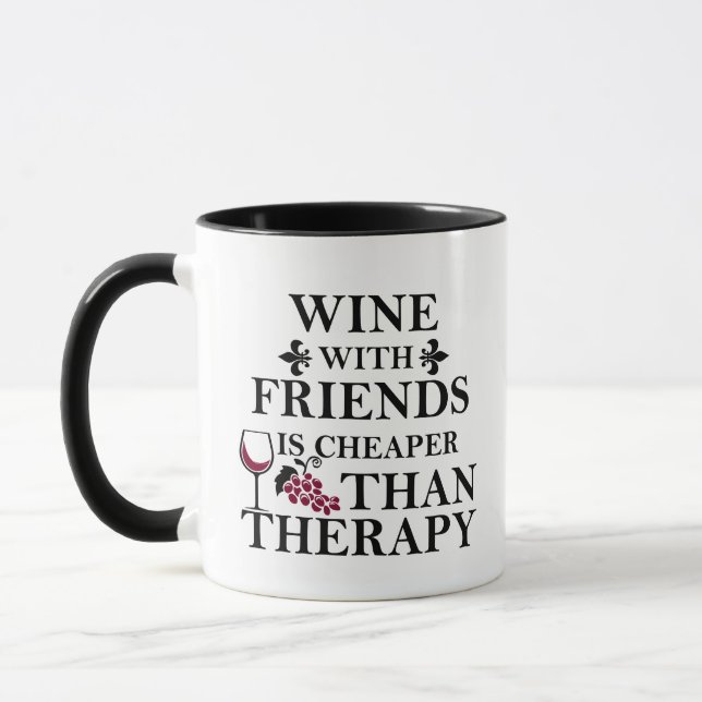 Taza cita de vino divertida para los estudiantes amigos (Izquierda)