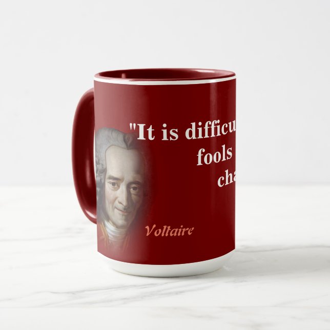 Taza Cita de Voltaire sobre tontos (Anverso izquierdo)
