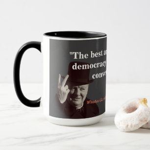 Taza Cita de Winston Churchill sobre la democracia