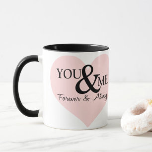Taza Cita del corazón rosado