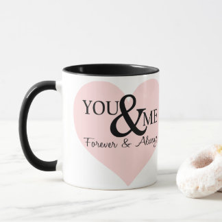 Taza Cita del corazón rosado