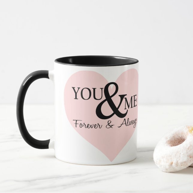 Taza Cita del corazón rosado (Con donut)