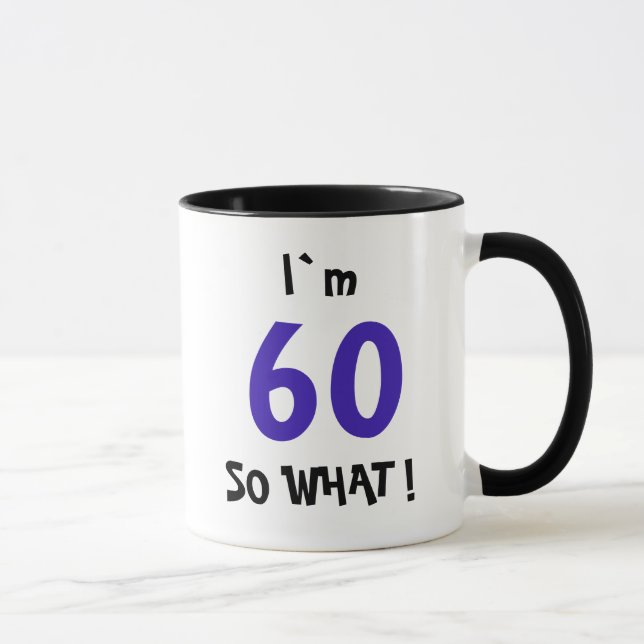 Taza Cita Divertida Cumpleaños 60 Moderno (Derecha)