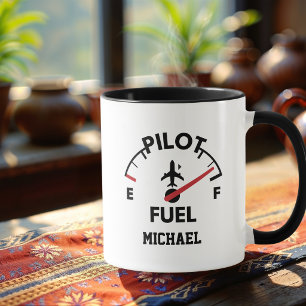 Taza Cita divertida de aviación Piloto Combustible Café
