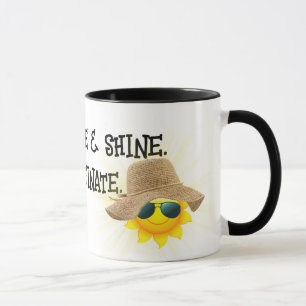 Taza Cita divertida de cafeína con sol