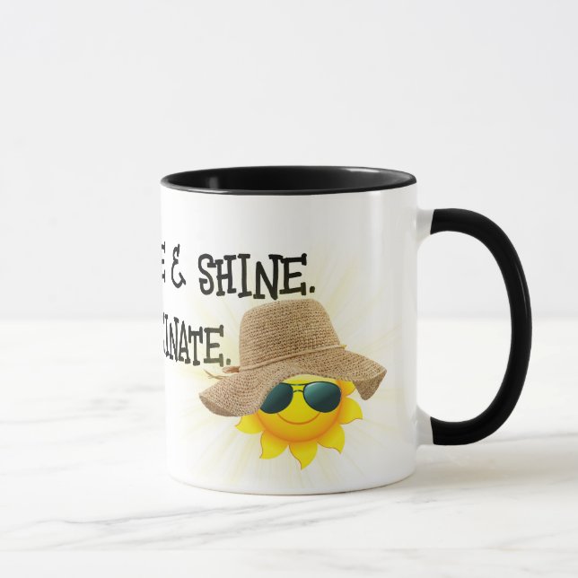 Taza Cita divertida de cafeína con sol (Derecha)