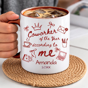 Taza Cita divertida de compañero de trabajo dibujada a