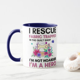 Taza Cita divertida de costura máquina de coser floral