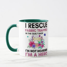 Taza Cita divertida de costura Máquina de coser floral