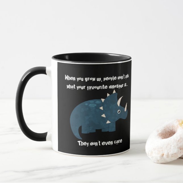 Taza Cita divertida de Dinosaur Triceratops (Con donut)