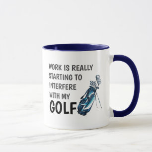 Taza Cita divertida de golfista Humor laboral Hora de s