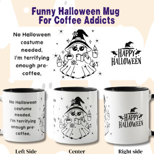 Taza Cita divertida de Halloween para adictos al café
