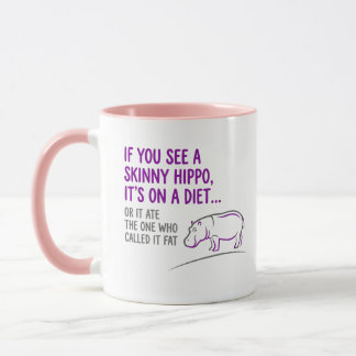 Taza Cita Divertida de Hipopótamo Flaco | Humor Animal 
