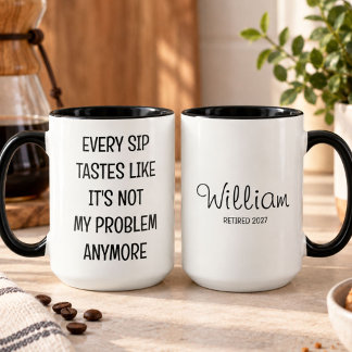 Taza Cita Divertida de Jubilación Nombre Personalizado