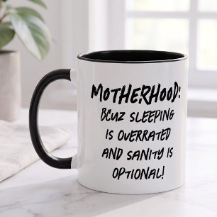 Taza Cita Divertida de Maternidad Moderna Simple Grunge