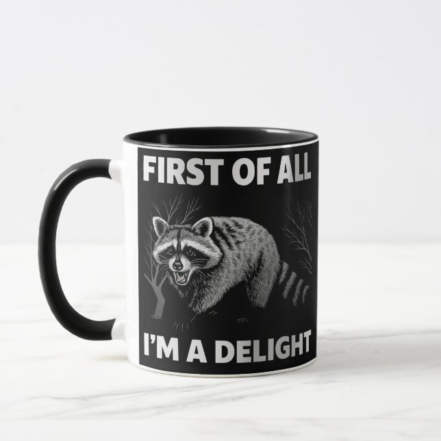 Taza Cita divertida de Raccoon - En primer lugar, soy u (Izquierda)