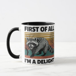 Taza Cita divertida de Raccoon - En primer lugar, soy u