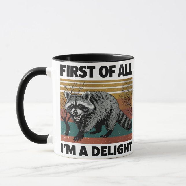 Taza Cita divertida de Raccoon - En primer lugar, soy u (Izquierda)