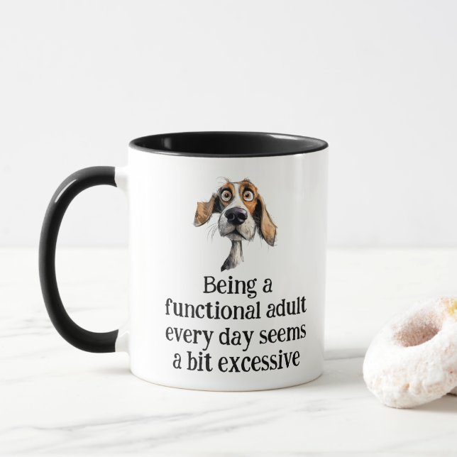 Taza Cita Divertida De Ser Adulto Funcional Todos Los D (Con donut)