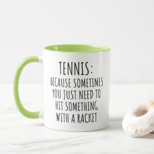 Taza Cita Divertida de Tenis Raqueta Humor de Jugador d