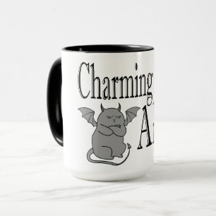 Taza Cita divertida de un pequeño gato endemoniado, enc
