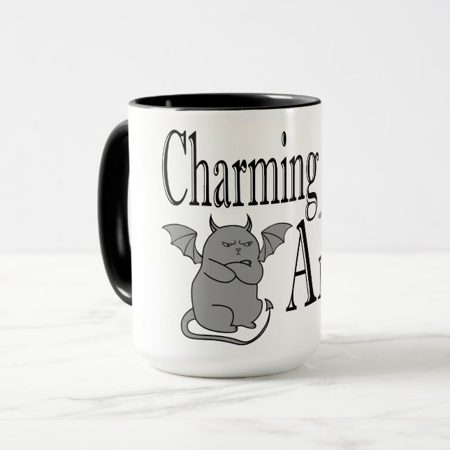 Taza Cita divertida de un pequeño gato endemoniado, enc (Anverso izquierdo)