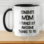 Taza Cita divertida del día de la madre en blanco y neg<br><div class="desc">El diseño se compone de tipografía moderna con fuente sans serif. La Cita del Día de la Madre es un regalo delicioso y humorístico que celebra el maravilloso, y a veces caótico, viaje de la maternidad. Esta taza de café combina el ingenio con el diseño contemporáneo, lo que lo convierte...</div>