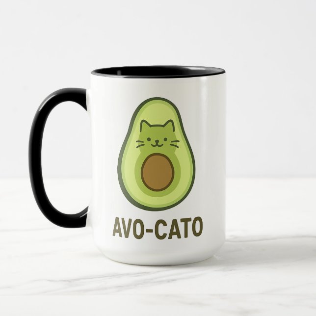 Taza Cita divertida diciendo Avo Cato Humor Gato Aguaca (Izquierda)