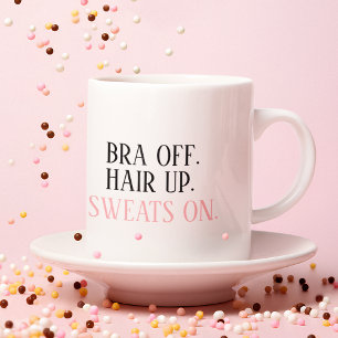 Taza Cita divertida moderna en negro y rosa