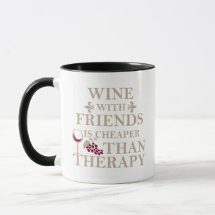 Taza Cita divertida sobre vino y amigos