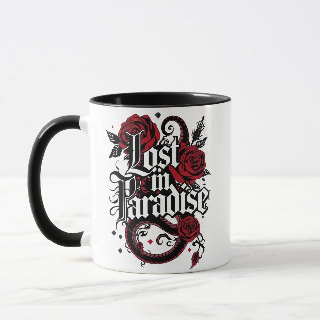 Taza Cita estilo tatuaje romántico oscuro (Izquierda)