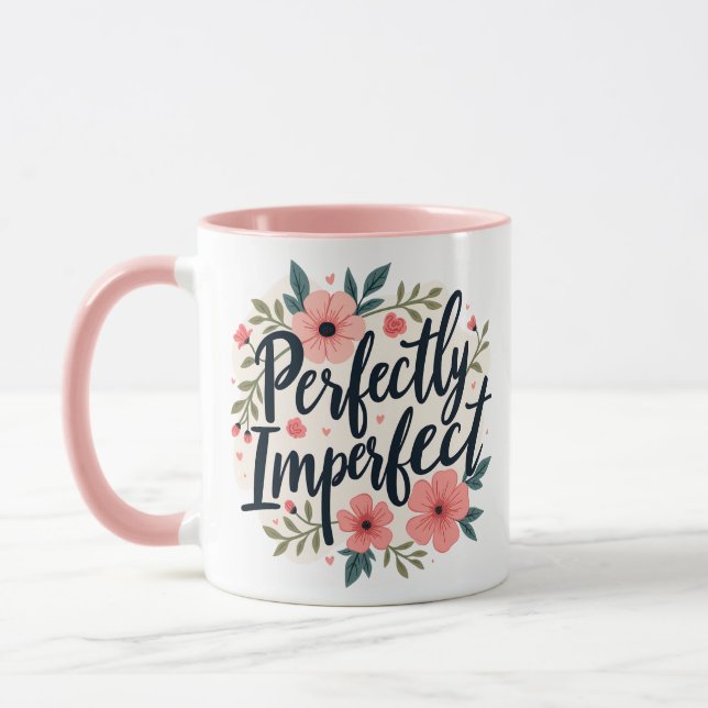 Taza Cita floral Inspiradora perfectamente imperfecta (Izquierda)