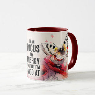 Taza Cita floral inspiradora/positiva con envoltura